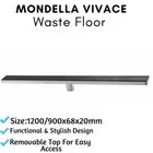 Mondella Tile Insert Floor Waste Glass Rectangular Shower Bathroom 900mm 1200mm