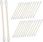 Beatifufu 100 Pcs Dual Ended Pointed Tip Cotton Swabs with Wooden Handles for Ear Cleaning Makeup Application and Safety Versatile Portable and Swabs