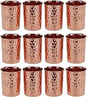 Pure Copper Hammered Glasses Moscow Mule Tumbler (Set of 12)