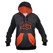 ORANGE BASS MANIACS FISHING HOODIE FISH SCALES TOURNAMENT JERSEY UPF50