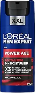 L'Oreal Paris Men Expert Power Age, 24H Revitalising Anti-Ageing Moisturiser For Men, With Hyalur