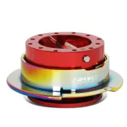 NRG STEERING WHEEL QUICK RELEASE GEN 2.5 W/HARDWARE RED BODY/NEO CHROME RING
