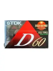 TDK D60 High Output Normal Bias Blank Audio Cassette Tape