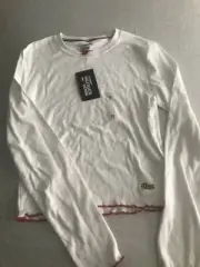 Tommy Hilfiger Denim Women's T-Shirt Long Sleeve Solid Crewneck Tee NWT M White