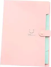 SHINEOFI Document Organizer 5 Pockets Plastic Expanding Folder for Paper File Folders Snap Closure