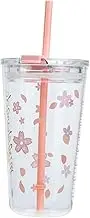Cabilock 1 Set Creative Glass Drinking Cup with Straw Capacity for Juice Tea and Beverages Parties Easy to Clean and