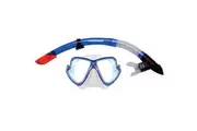 Mirage Pacific Silicone Adult Mask and Snorkel Set (Blue)