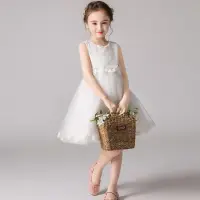 在飛比找momo購物網優惠-【Baby 童衣】任選 女童洋裝 蕾絲花朵背心公主裙 889