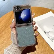 Phone Case for Samsung Galaxy Z Flip 6 5 Flip6 Flip5 5G Sparkling Powder Protective Cover,Blue,for Galaxy Z Flip5