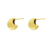 Culturesse Nala Chic Crescent Stud Earrings Sterling Silver 18K Gold Plating