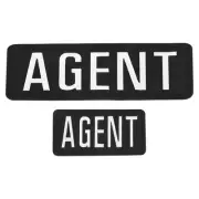 2pcs AGENT Patch with Hook Loop AGENT Embroidered Patches Fabric White