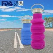 2 x Collapsible Gym Sport Water Bottle Office Yoga Kettle Cup Camping Cycling