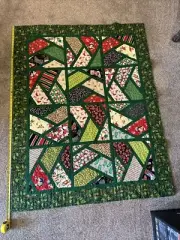 Artist Handmade Patchwork Christmas Quilt Blanket Santa Coca-Cola Reindeer RARE