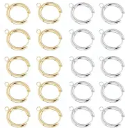 MEZOKUCEL 20 Pcs 2 Colors 14Mm Diameter Hoop Earring with Loop Gold Plated ro...