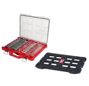 Milwaukee Ratchet and Socket Set 106-Pc+3/8" Drive Size+Metric/Sae+90 Tooth
