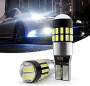 QODOLSI Pack-2 Car Super Bright LED Bulb, 7000K T10 Non-polarity Backup Reverse Light, 360 Degrees Aluminum Plug-and-play Bulb for Most Cars SUVs and Trucks (White)