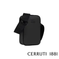 在飛比找momo購物網優惠-【Cerruti 1881】義大利頂級小牛皮肩背包(黑色 C