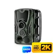 Outdoor Wildlife Camera - 2.7K Video, Night Vision, Motion Detection, IP66, 64GB