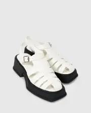 [Belle & Bloom] Promises Leather Platform Sandal - Egg Shell