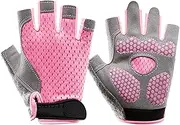 [BXT] Cycling Gloves Non-Slip Shock Absorption Adjustable Breathable Fingerless Gloves Scooter Sports Accessories for Kids