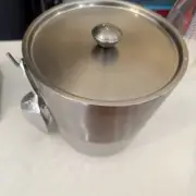 Threshold Stainless Steel Insulated Ice Cube Bucket w/ Lid & Scooper