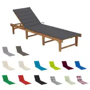 Solid Acacia Wood Folding Sun Lounger with Cushion Seat Multi Colours vidaXL