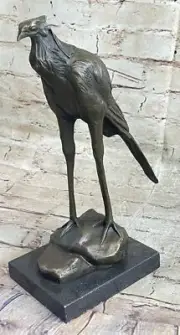 Bronze Sculpture, Hand Made Statue REMBRANDT BUGATTI STORK EXOTIC BIRD BRONZE