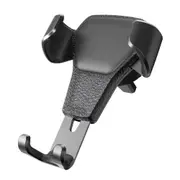 3Pcs Universal Leather Pattern Gravity Phone Clip Air Vent Mount Stand Car Holder - Black