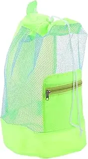 Kisangel Mesh Beach Pouch Boy Girl Beach Bag for Toys Swimwear Sunglasses Compact Storage Blue