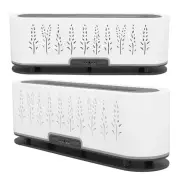 AU (EU Plug 100‑240V)Flame Mist Humidifier White Hollowed Wheat Ears 200ml Remot