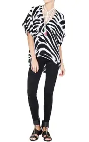 Sass & Bide Elegant Black & White Elemental Mind Top Size 36