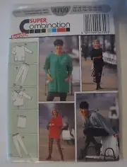 Burda 4709 Misses Knit Skirt Top Pants Wardrobe Sizes 10-20 sewing pattern