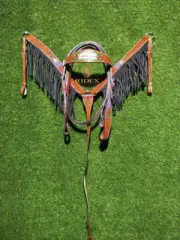 Beautiful Leather Western Headstall & Breast Plate Collar Set.