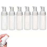 6 Pk Mini Hand Soap Dispenser 17Oz White Empty Foam Pump Plastic Bottles 50Ml