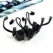 BLACK 8 BACKDROP CLAMP CLIPS with Adjustable Elastic String Holder Party Events