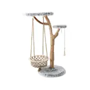 Cmisstree 151cm Modern Pet Cat Tree Scratcher W/ Hanging Hammock