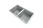824 x 481mm Double Bowls Granite Stone Kitchen Laundry Sink Under mount Concrete Grey