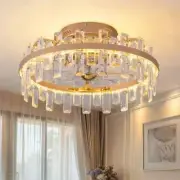 WDETR 19" Gold Bladeless Crystal Ceiling Fan w/ Lights, Remote & Reversible