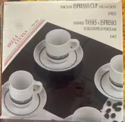 8 Piece Porcelain Espresso Cup & Saucer Set Bella Cucina