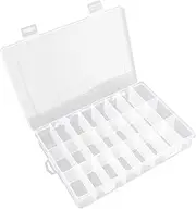 24 Grids Plastic Organizer Box With Dividers Clear Craft Storage Bead Organizer Box Earring Organizer Travel Pill Organizer Jewelry Organizer Storage Boxes Screw Seed Small Parts Organizer Hair Tie