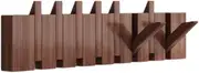 Generic Piano Wood Wall Mounted Coat Rack Flip Down Wall Mounted Coat Rack with Hooks Entryway Coat Rack Artwork for Hallway, Walnut Color 8 Key, as described