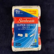 SUNBEAM Super Heavy Duty D 3 Batteries 3-Pack Expiration 04/2016 Low Drain