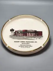 Vintage Ceramic Ashtray Advertisement Hickory Corral Franchises