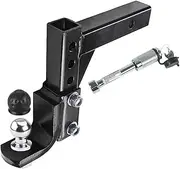 trailer hitch lock Adjustable 4 Level Trailer 10 Inch Drop Hitch Ball Mount Tow For 2 Inch Receiver RV Parts Camper Camper Accessories(Set With 50mm Ball)