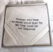 Mother In-Law Gift Man of my Dreams Handkerchief New Mud Pie