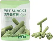 Cat Grass Treats | Edible Snack Kitten Chew Toy | Natural Freeze Dried Chicken Cat Grass Sticks for Teething Oral Care and Teeth Cleaning Appetite Boosting Indoor Kittens and Adults