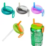 4-Pack Soda Can Lids with Straw, Leak-Proof Silicone Covers, BPA-Free, Fits Soda, Juice, Seltzer Cans, Drink Accessories A