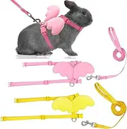 ROZJOVU Rabbit Harness and Leash Set - Adjustable Bunny Collar for Jogging, Pet Supplies Accessories for Adult Guinea Pig, Ferret, Small Pet Animals