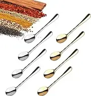 Tiny Stainless Steel Spoons for Spices Jars, 8 Pcs Cute Small Stainless Steel Condiments Spoon, 2.95" Mini Spoons, Small Spoons Seasoning Spoons Metal Spoons for Spices, Salt, Sugar, Pepper, Honey