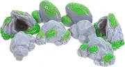 Yardwe Resin Ornaments Imitation Moss Stone 8pcs Decorative Rocks for DIY Micro Landscape Garden Decor
